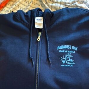 Paradise Bay Bar Navy Zip-Up Hoodie NWOT